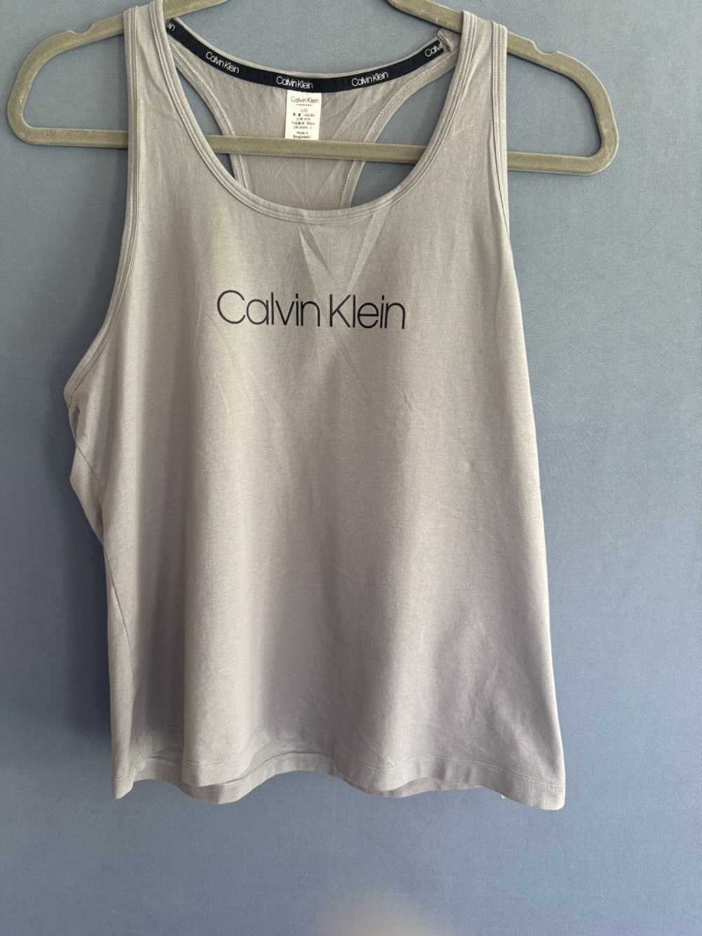 Calvin Klein Pale Gray Logo Racerback Tank